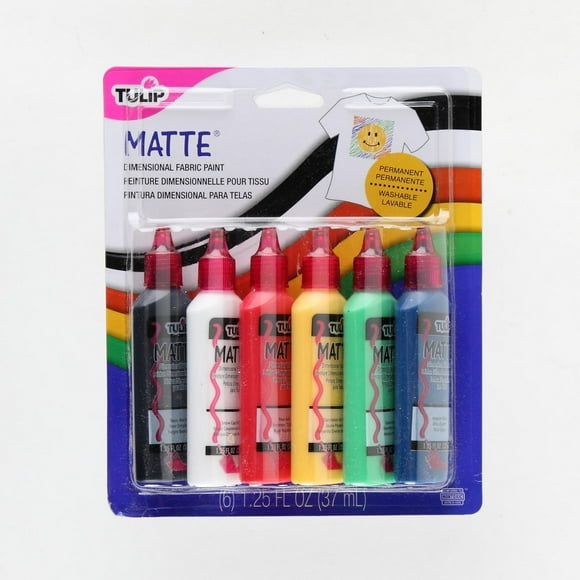 Tulip 1.25 fl oz Dimensional Fabric Paint 6 Pack Matte, Dimensional fabric paint