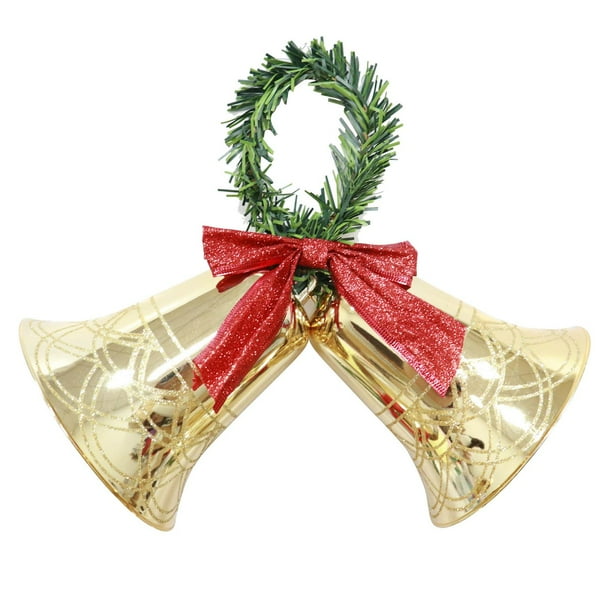 Holiday Time 150MM DIA Gold Arches Double Bell Christmas Ornaments ...