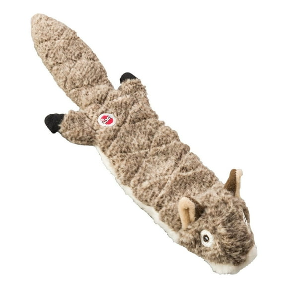 SPOT Mini Skinneeez Extreme Quilted Squirrel Stuffing Free Plush Tug Dog Toy