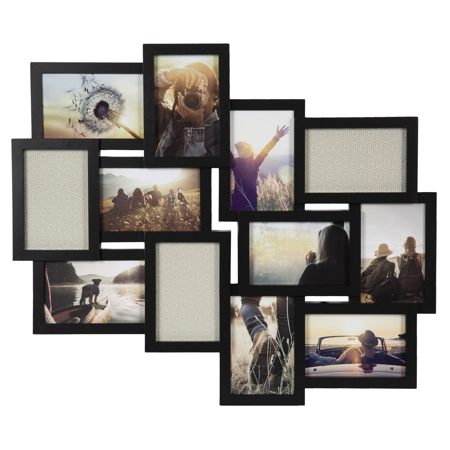 hometrends Warner Black Collage Picture Frame, 12 4x6 Photos