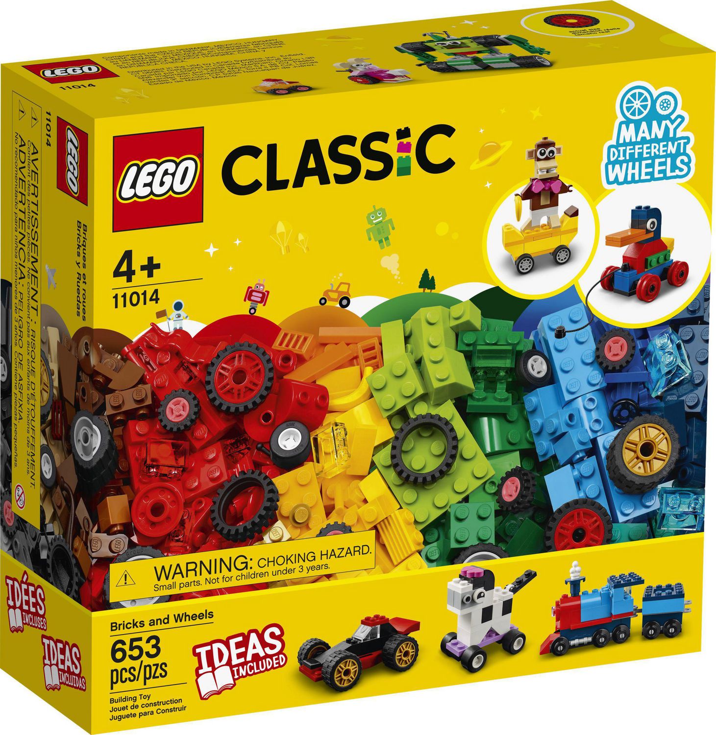 LEGO Classic Bricks and Wheels Kit 11014, Play and Create Your Own