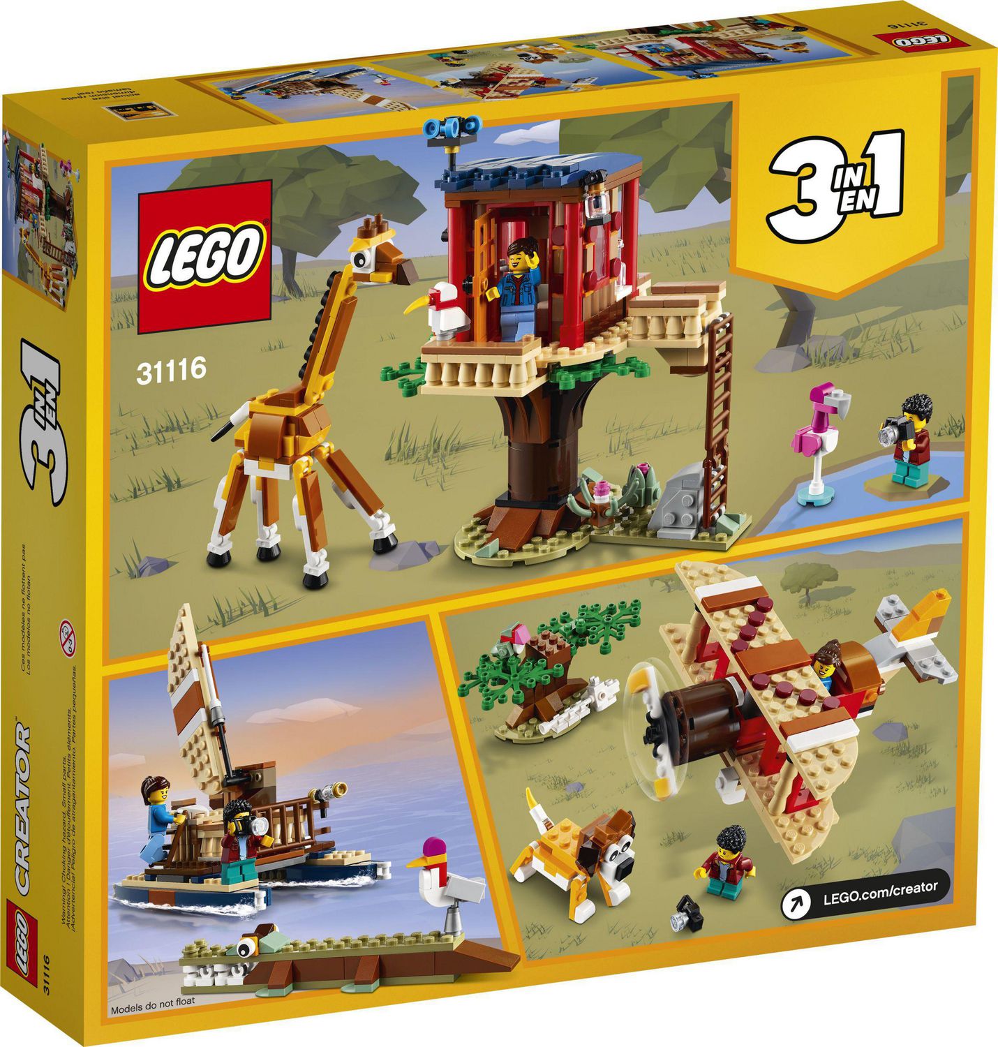 LEGO Creator 3in1 Safari Wildlife Tree House 31116 Toy Building