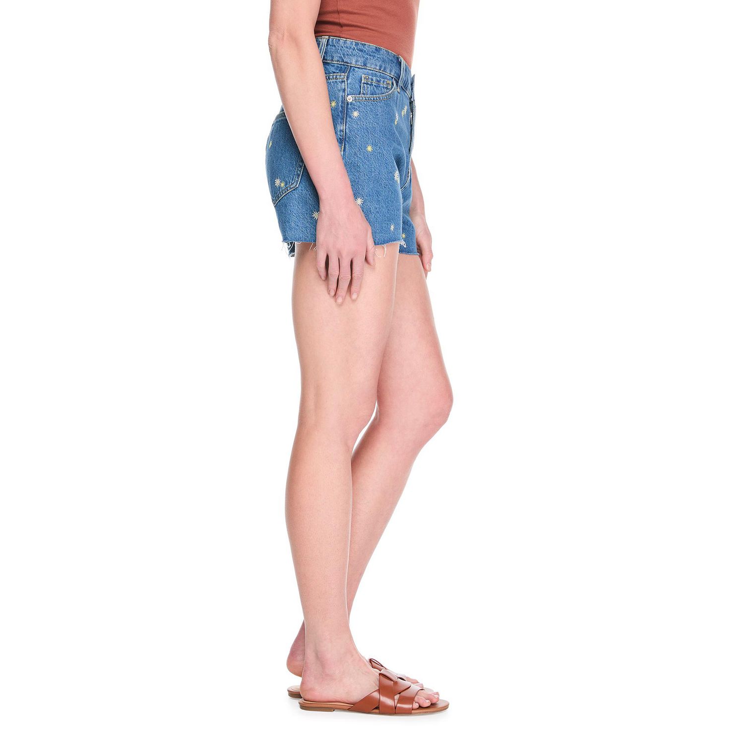 Short en denim décontracté avec broderies 3 po George pour femmes