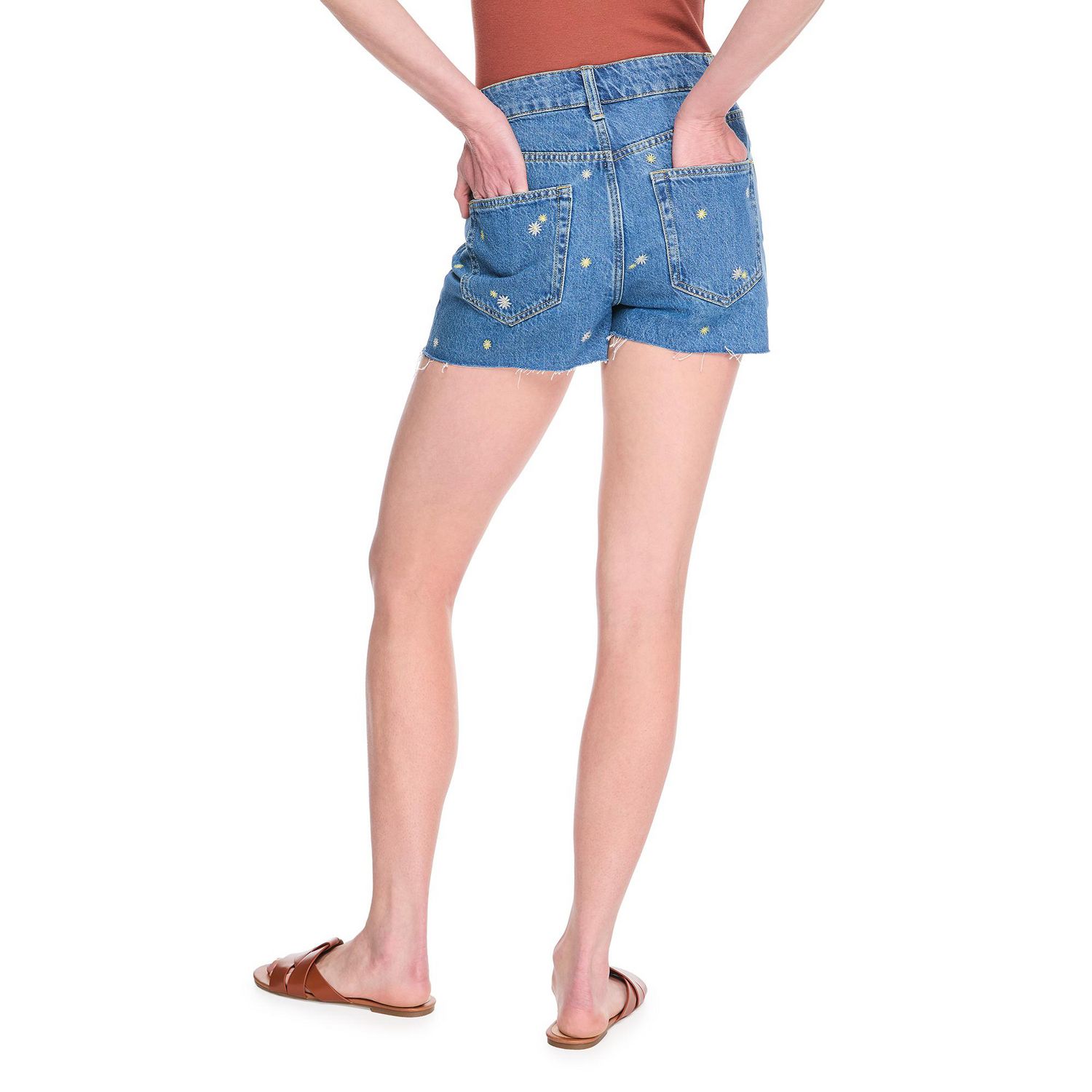 Short en denim décontracté avec broderies 3 po George pour femmes