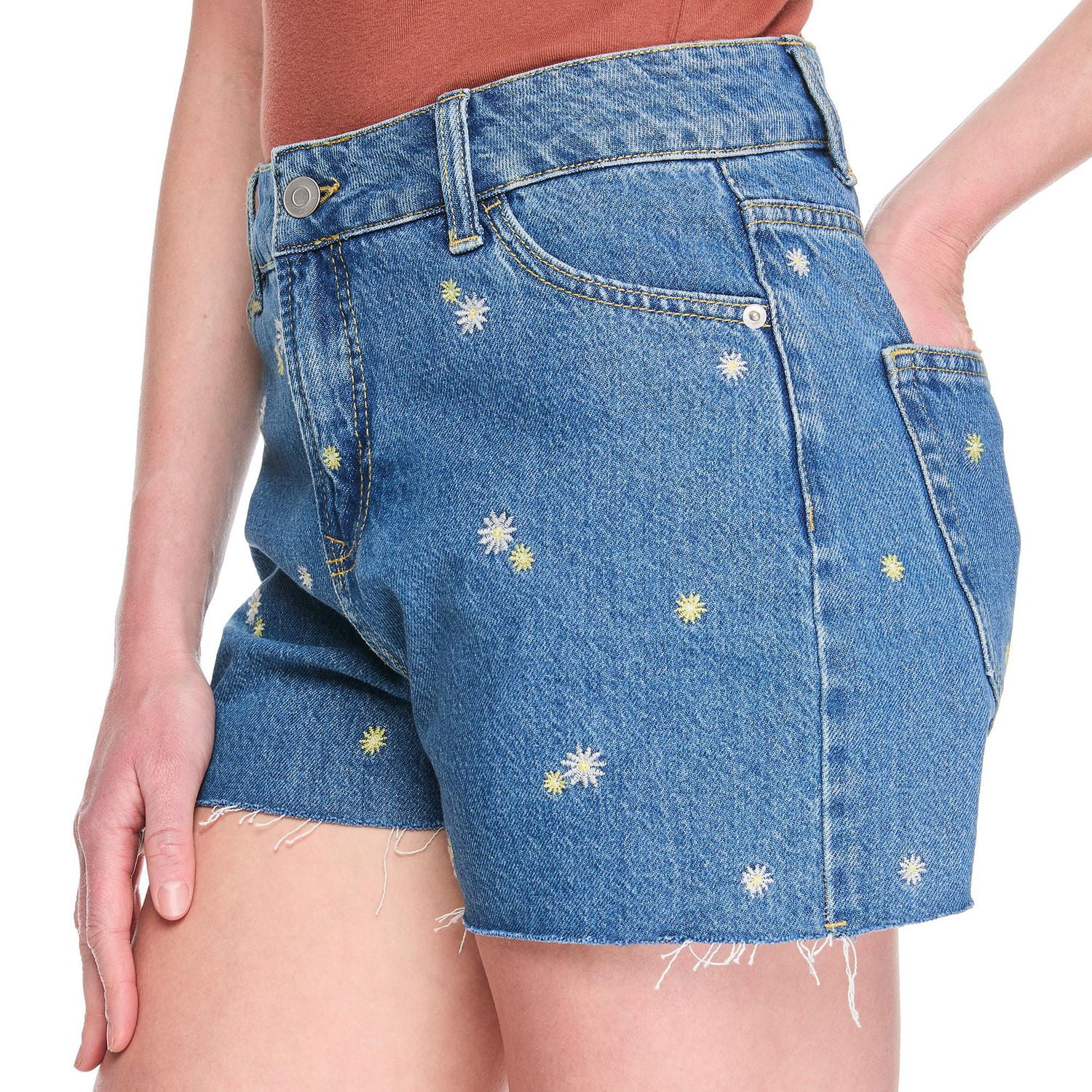 Short en denim décontracté avec broderies 3 po George pour femmes