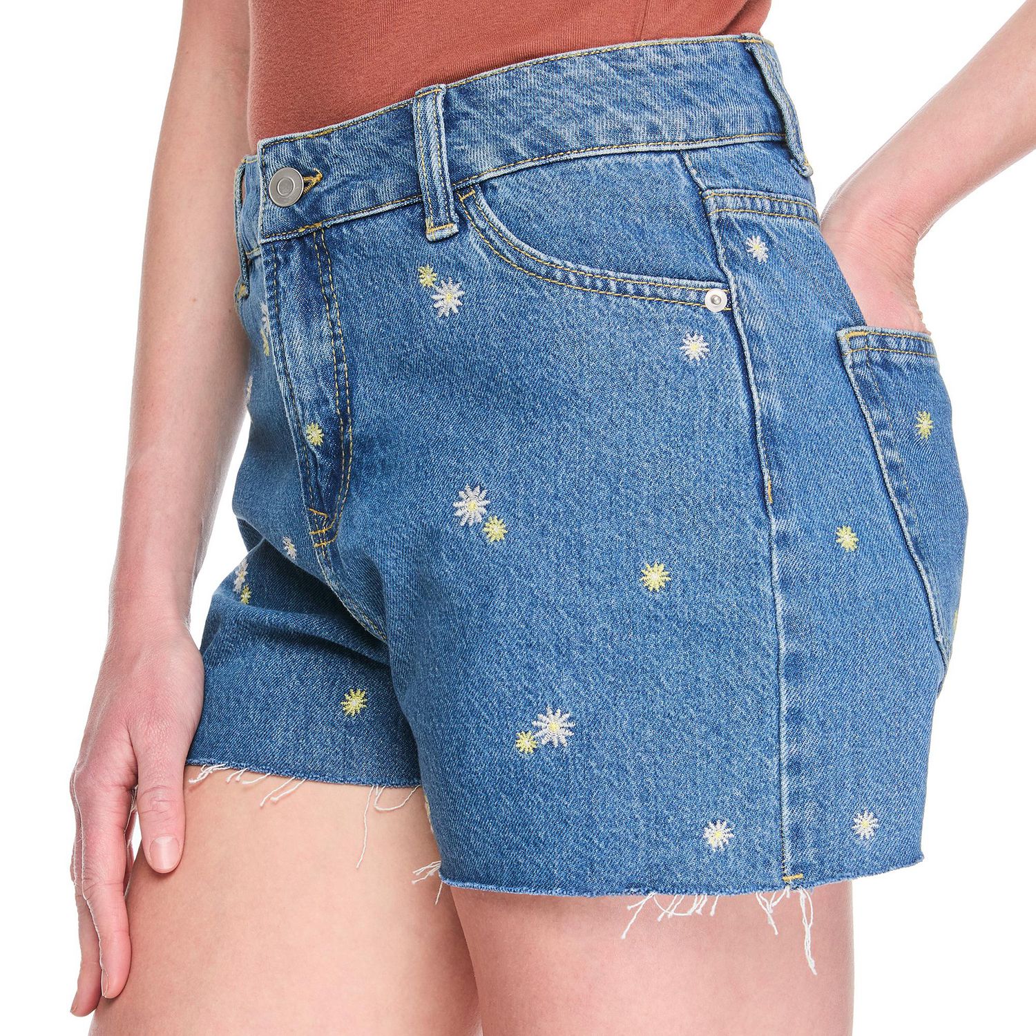 Short en denim décontracté avec broderies 3 po George pour femmes