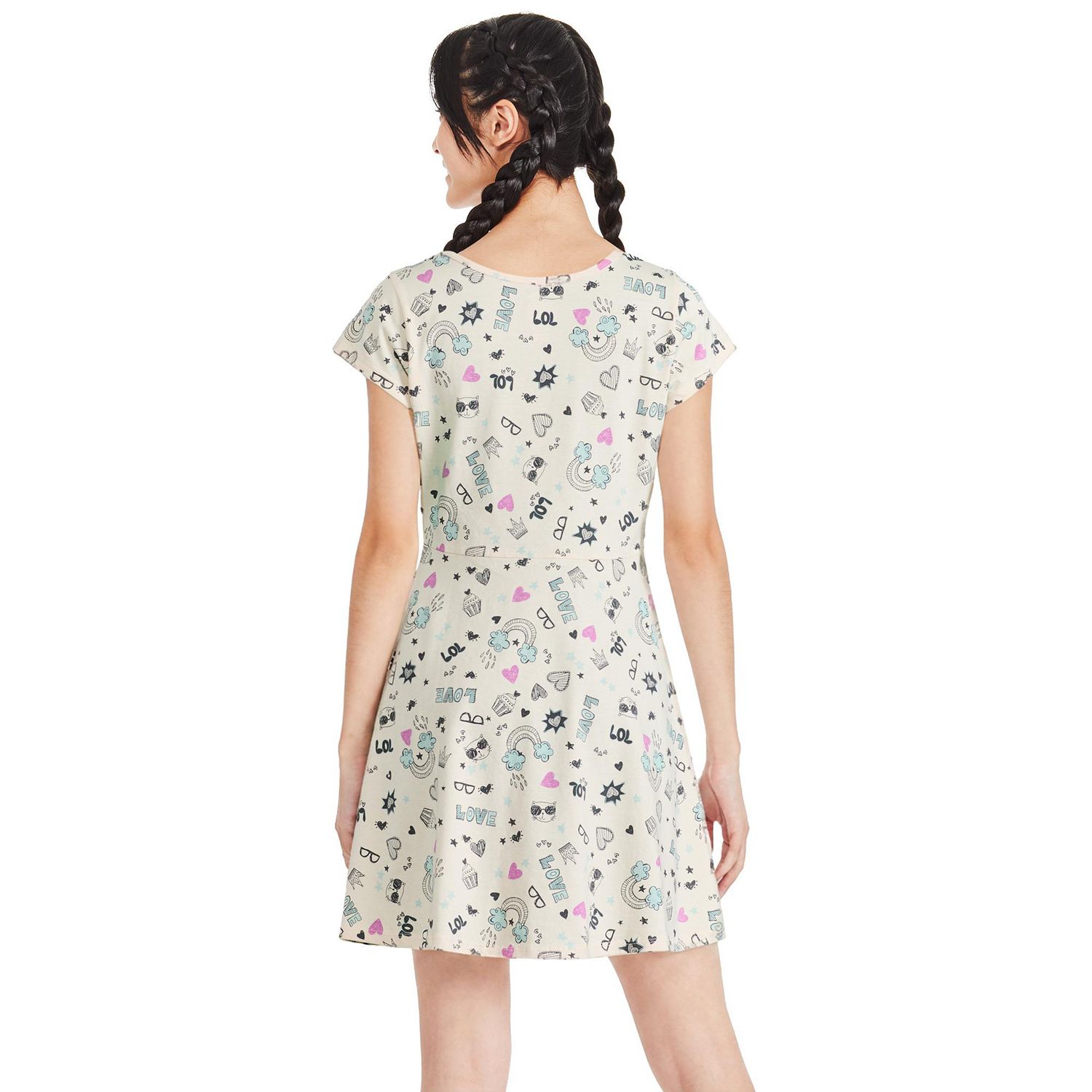 Robe patineuse à manches courtes George pour filles