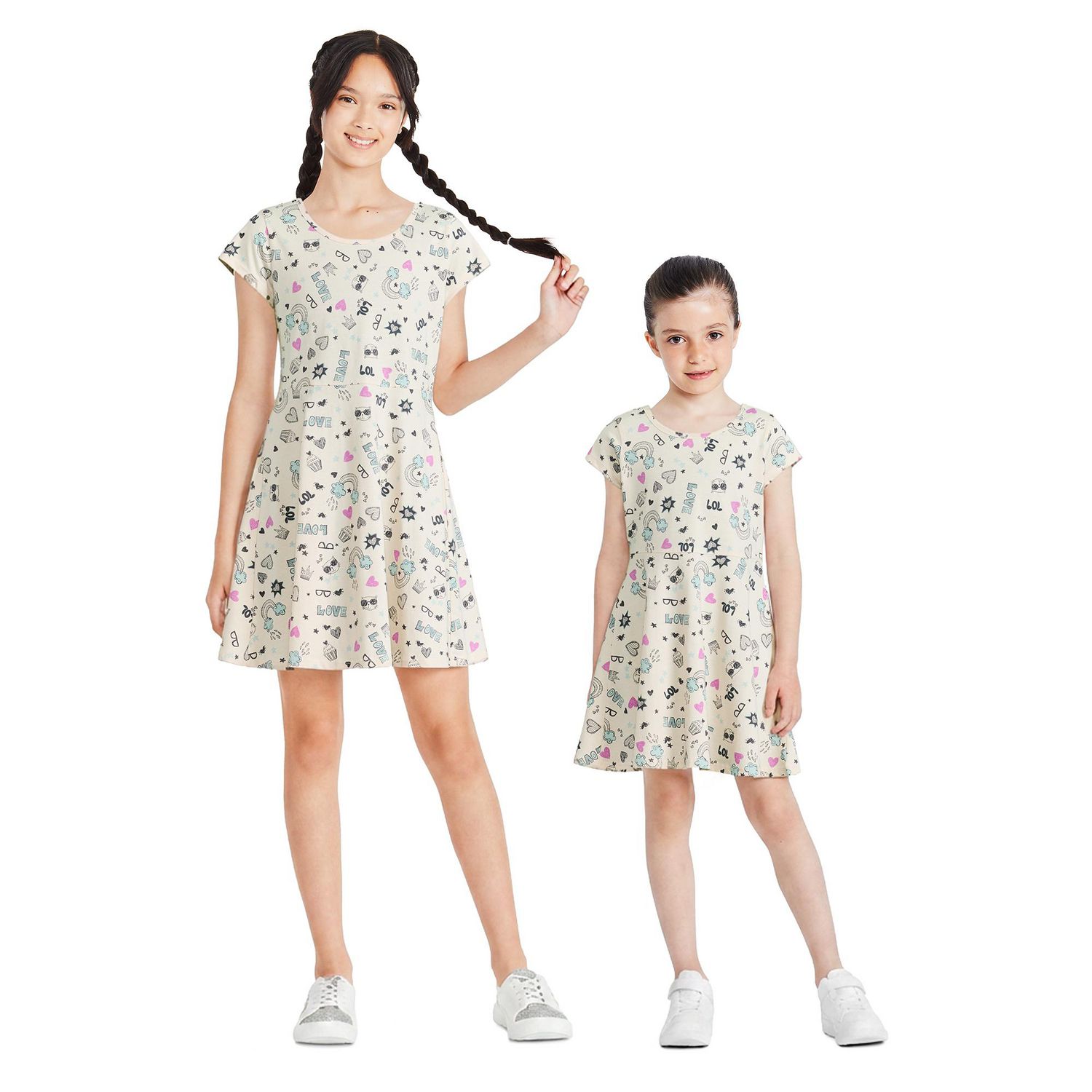 Robe patineuse à manches courtes George pour filles