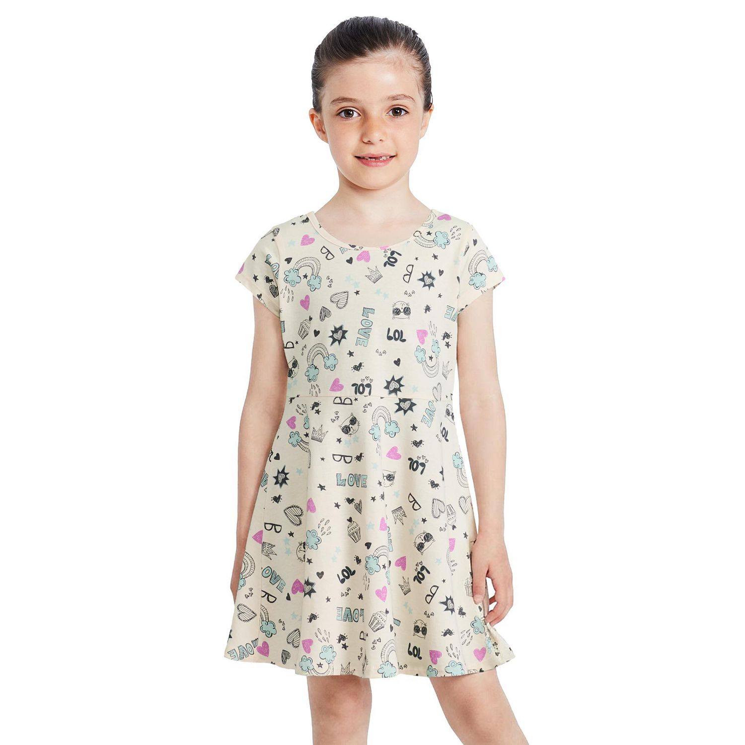 Robe patineuse à manches courtes George pour filles