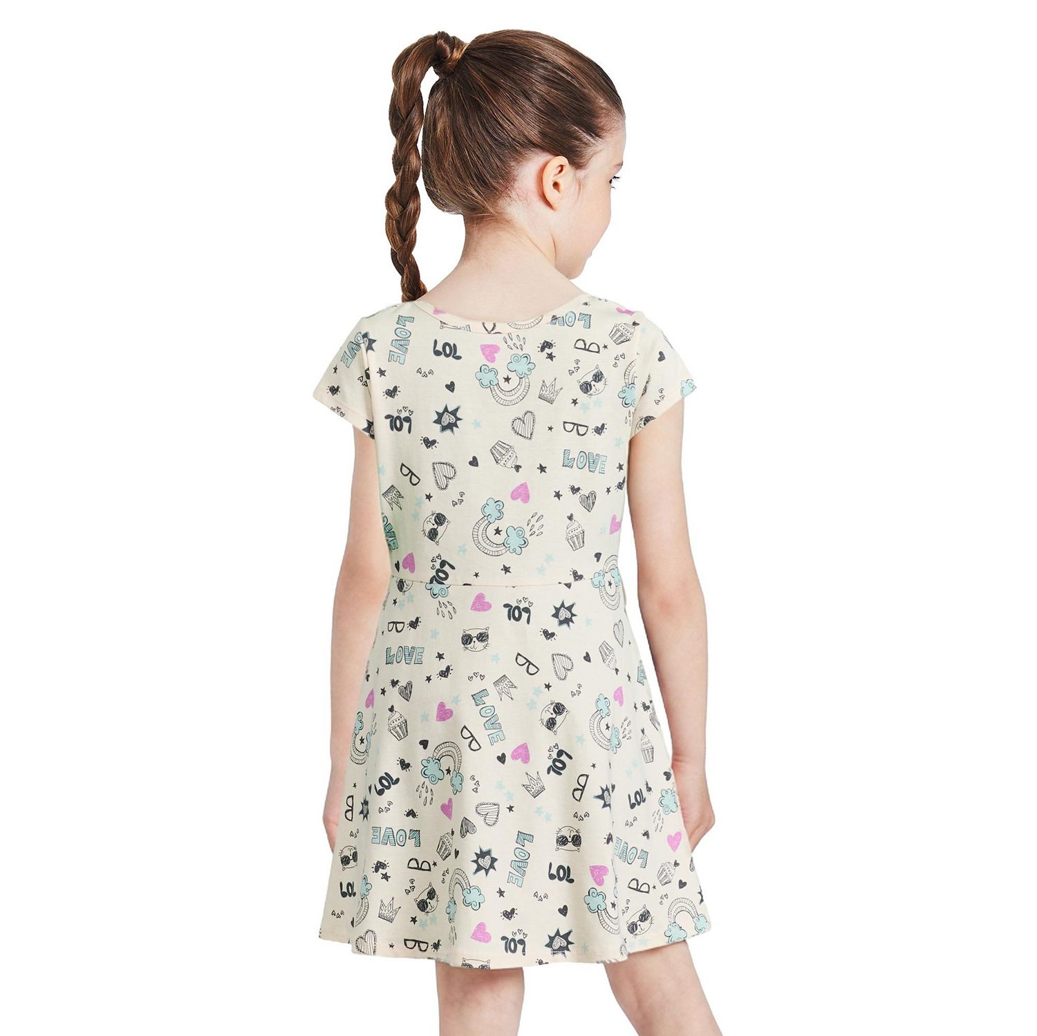 Robe patineuse à manches courtes George pour filles