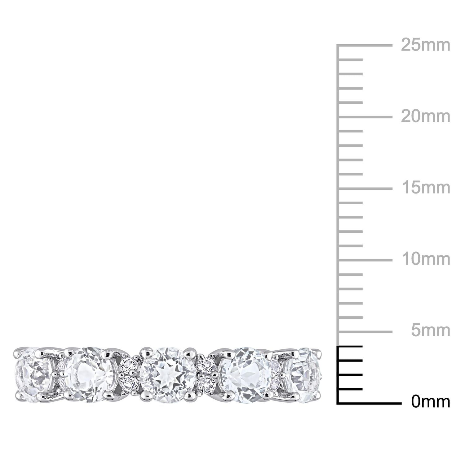 Miabella 1-5/8 Carat T.G.W. White Topaz Sterling Silver Stackable Anniversary Ring