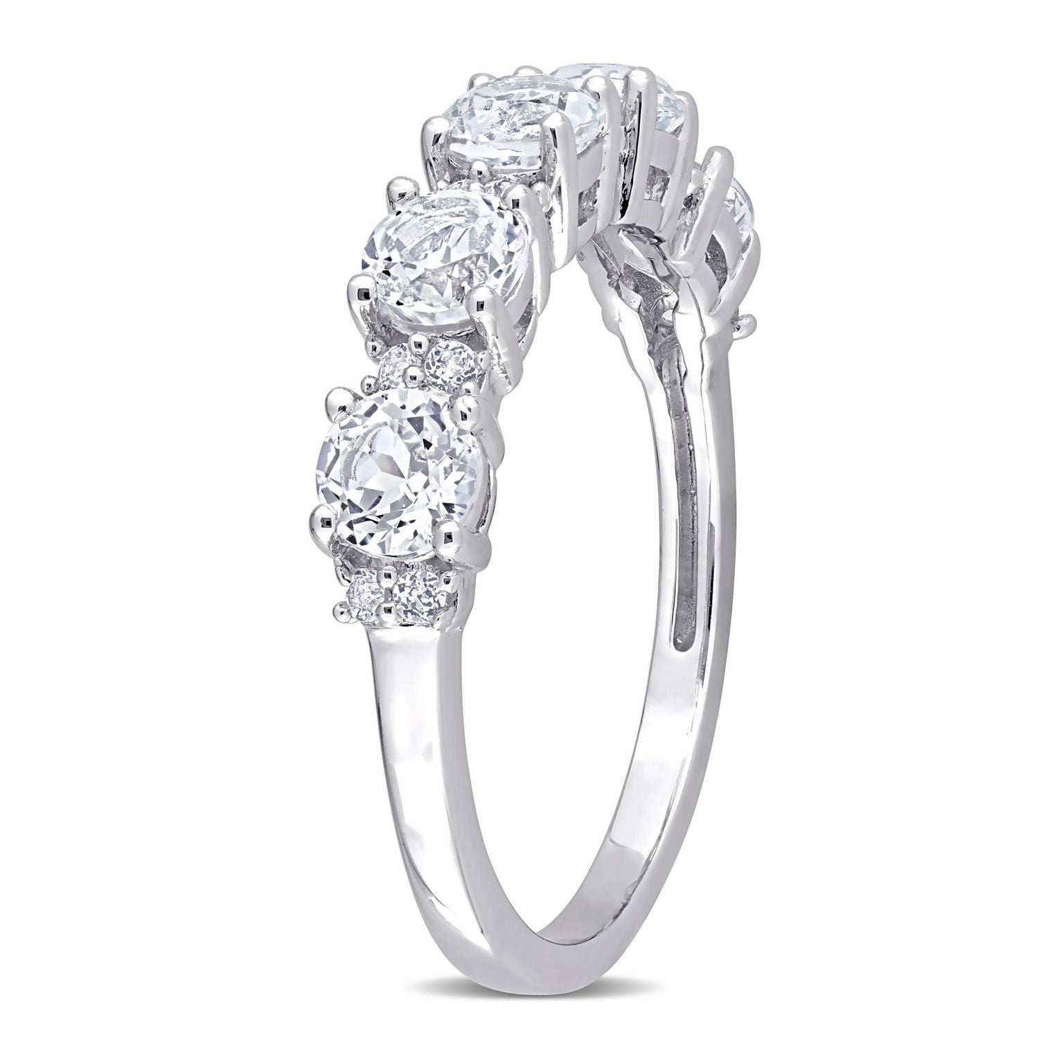 Miabella 1-5/8 Carat T.G.W. White Topaz Sterling Silver Stackable Anniversary Ring