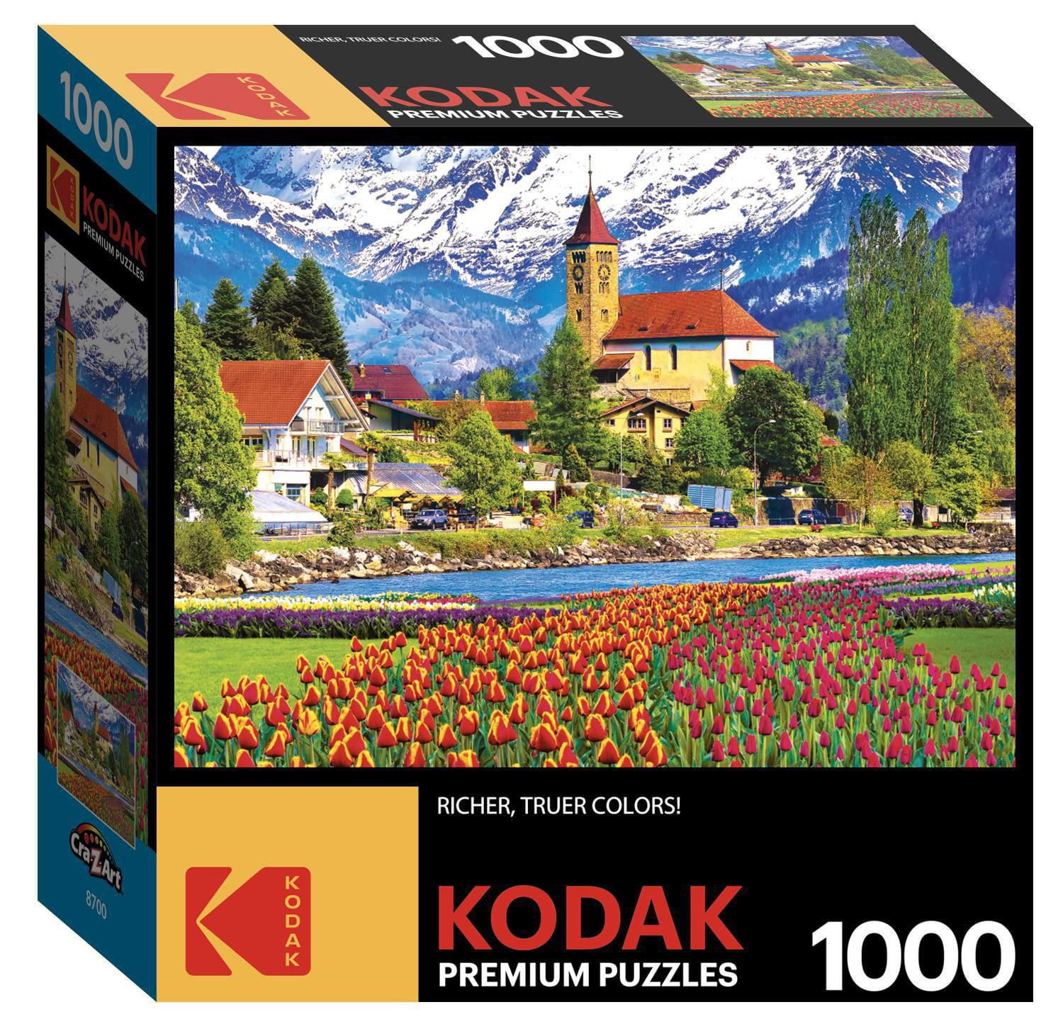 Kodak 1000 Piece Puzzle - Brienz Town And Flowers - Switzerland 