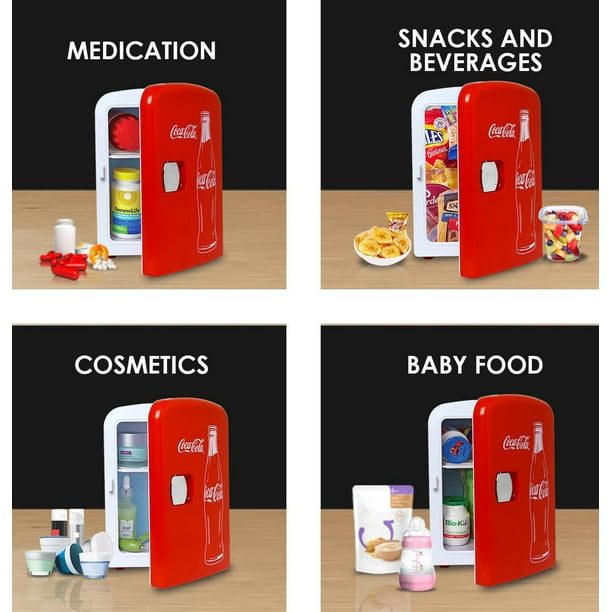 Coca-Cola Sprite Mini frigo vert portable, capacité de 6 canettes,  refroidisseur/réchaud, alimentation CA/CC 