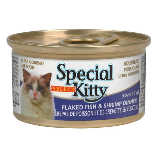 Special Kitty select Nourriture pour chats ultra gourmet Repas de poisson et de crevette en flocons, 85 g