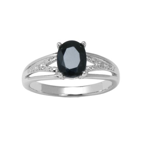 PAJ Sterling Silver Genuine Sapphire Ring with Diamond Accent Walmart