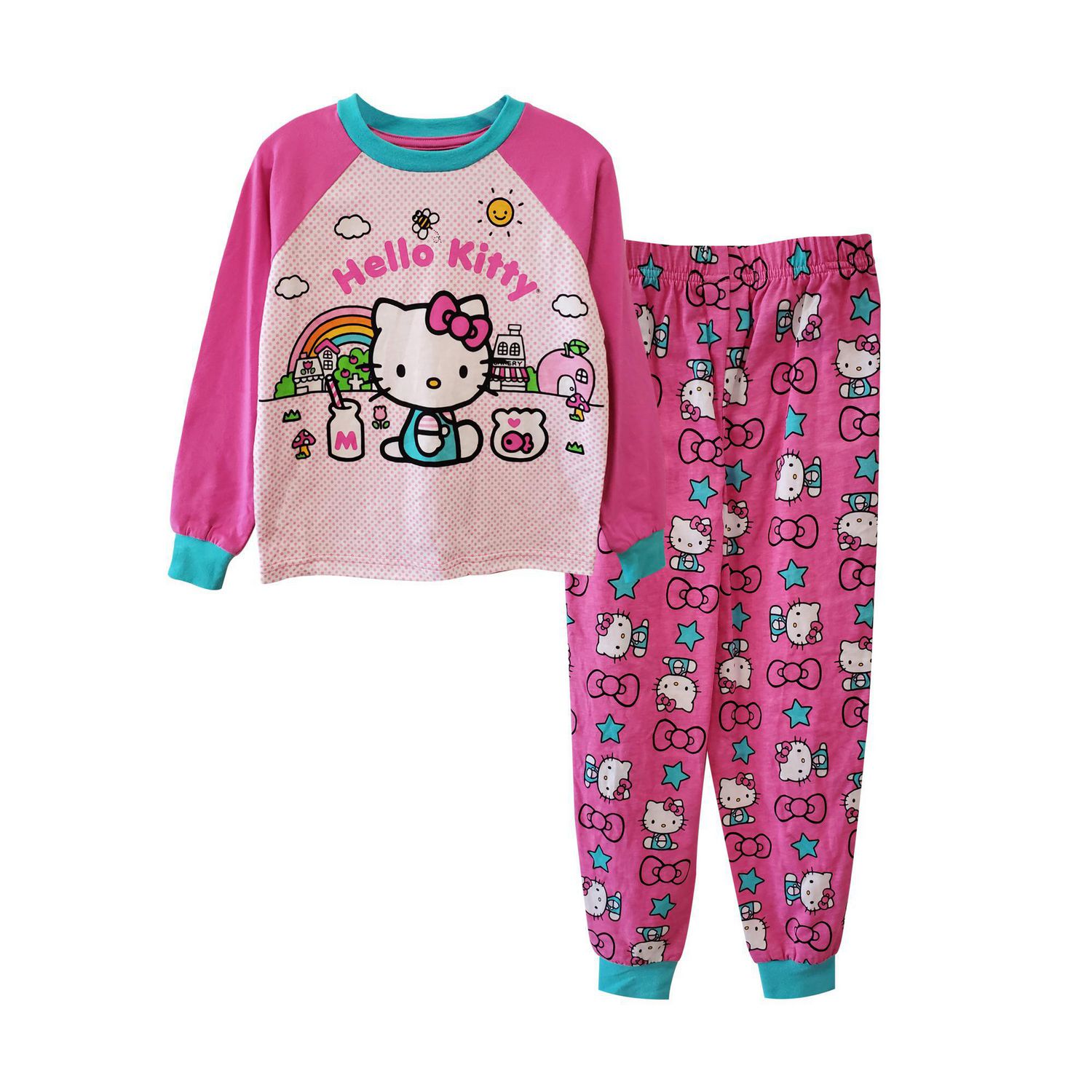 Girls Hello Kitty Bow And Stars 2 Piece Sleepwear Set | Walmart Canada