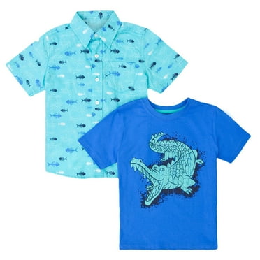 George Short Sleeve Woven T-Shirt and Shirt Set