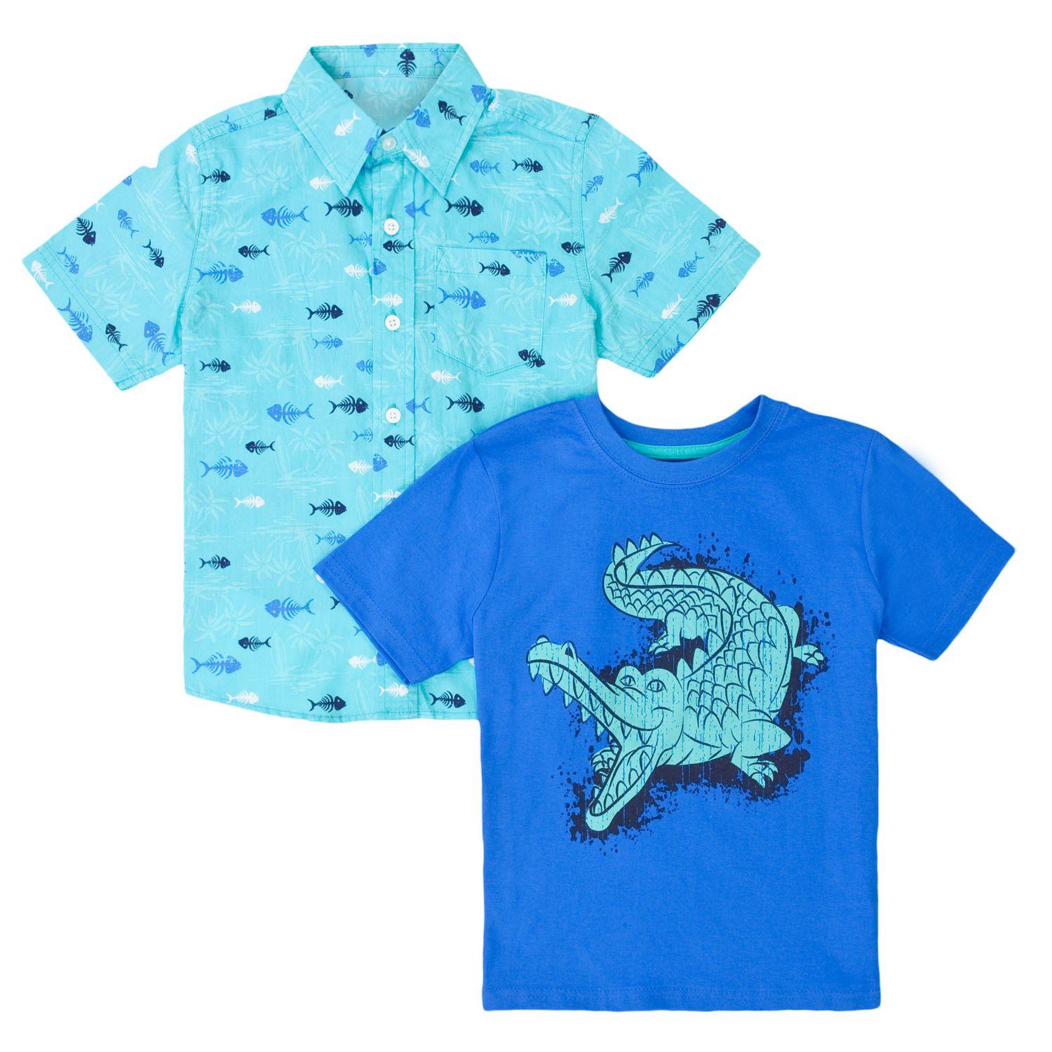 George Short Sleeve Woven T-Shirt and Shirt Set