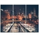 Tableau sur toile imprimée Design Art Paysage urbain Chemin de fer et silhouette de la ville Chicago – image 2 sur 3