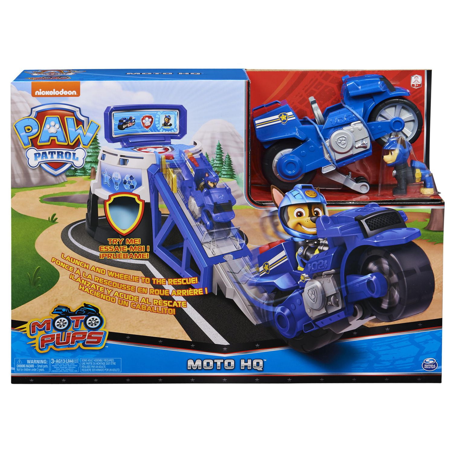  Paw Patrol, Moto Pups Wildcat's Deluxe Pull Back Motorcycle  Vehicle with Wheelie Feature and Toy Figure : Toys & Games