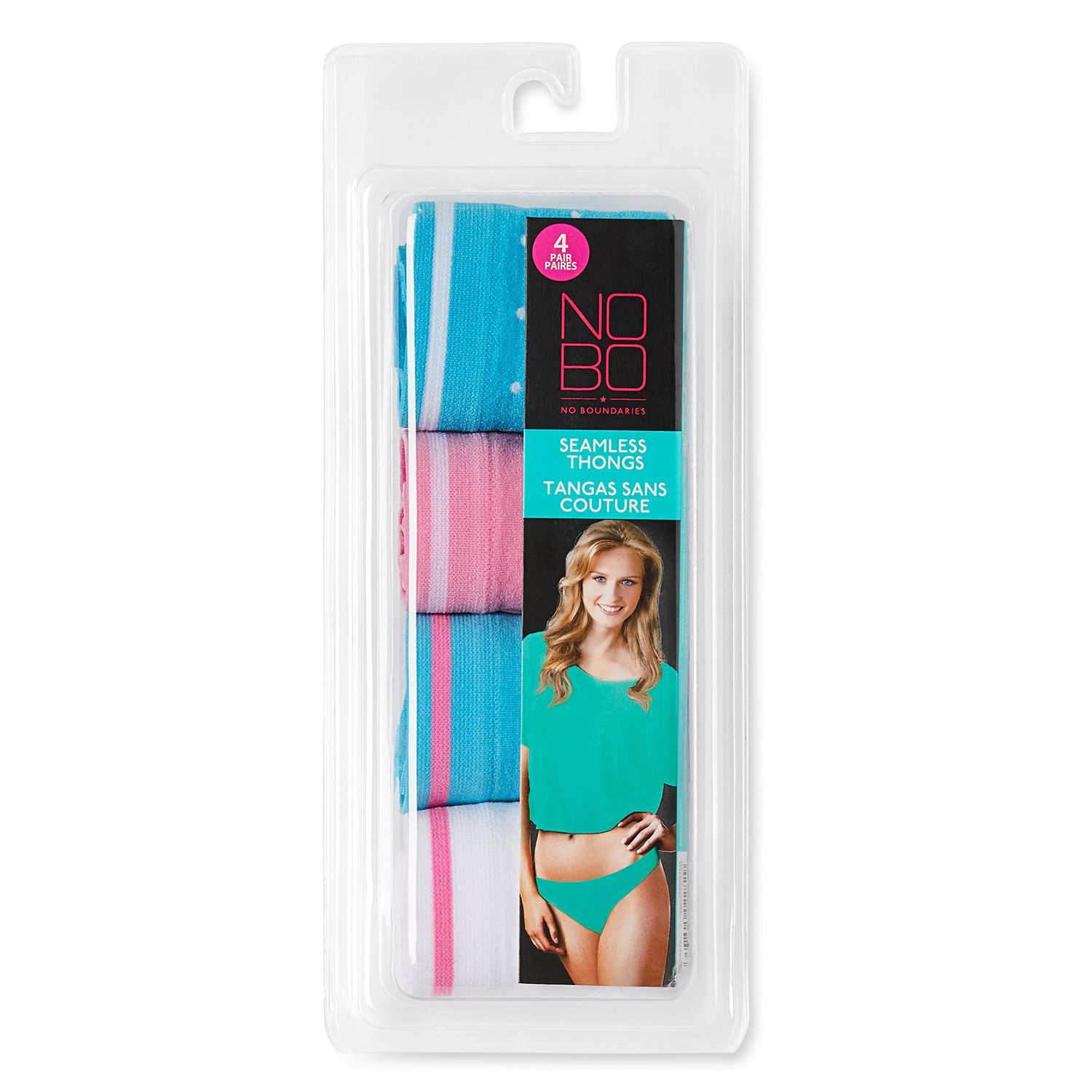 No Boundaries Women's Seamless Thongs 4-Pack