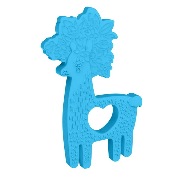 Manhattan Toy Animal Formes Lama Silicone Jouet De Dentition, Bleu
