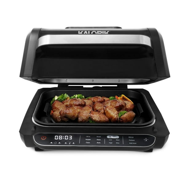 Ninja BG500C, Foodi XL 5-in-1 Indoor Grill with 4-Quart (3.8L) Air Fry –