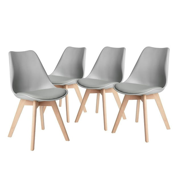 Homycasa Ensemble de 4 chaises de salle à manger modernes – Structure en métal élégante et revêtement luxueux marron