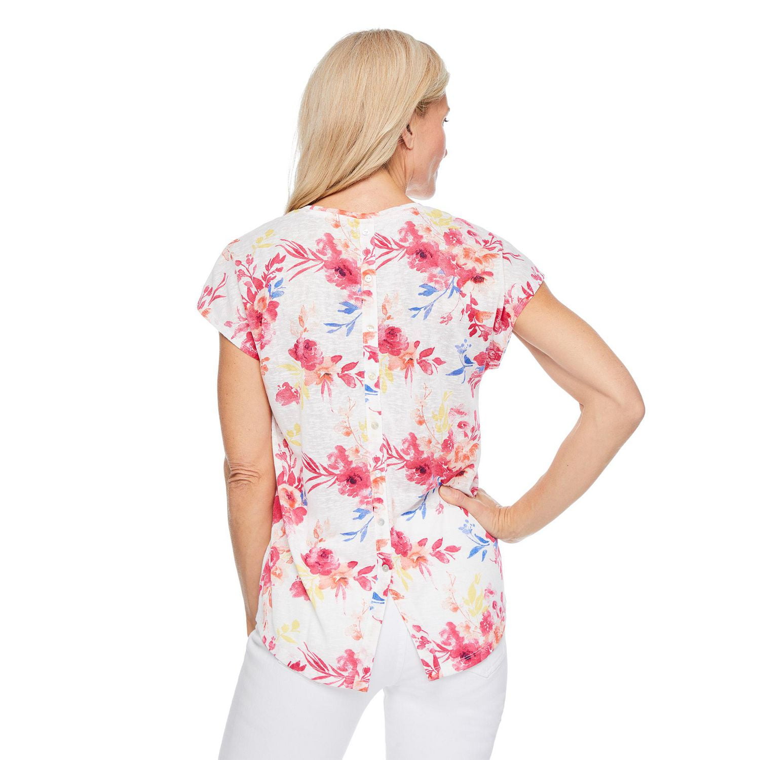 Iyla Women's Button Back Tee, Sizes S-XXL