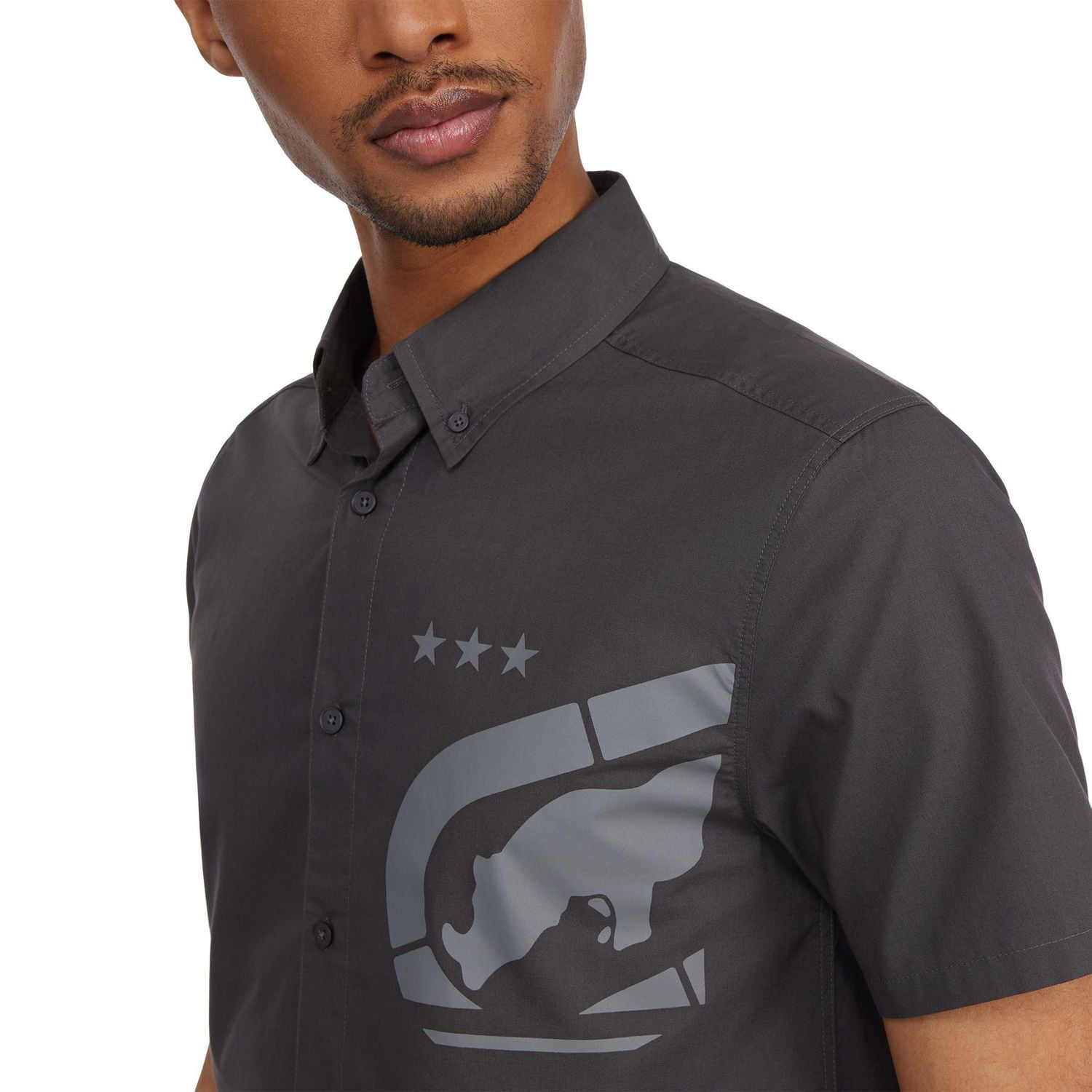 Ecko Men’s Stamp Trans Short Sleeve Woven Shirt
