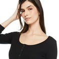 thumbnail image 4 of No Boundaries Women's Rib Henley Dress, 4 of 6