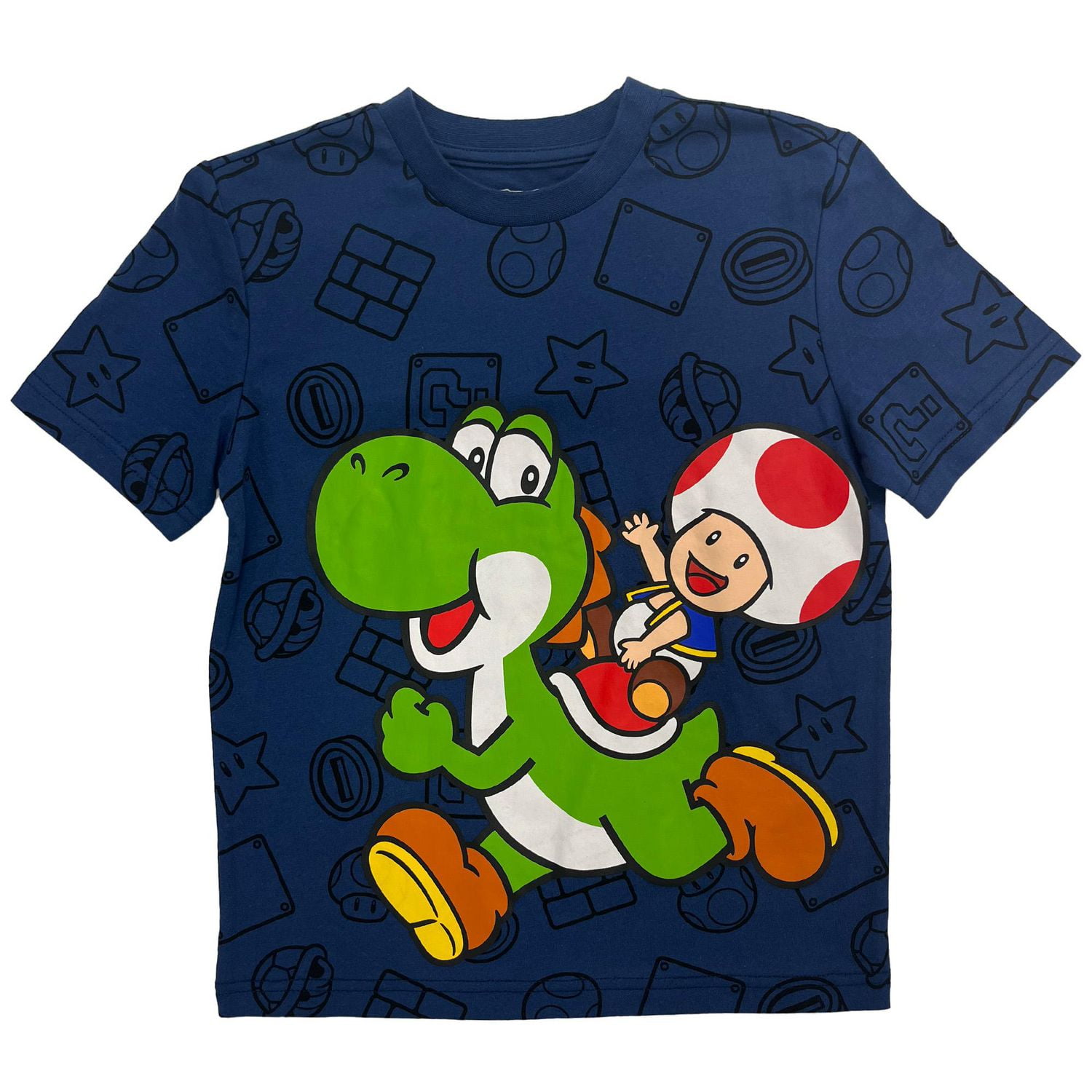Super Mario Boys SM Yoshi Toad Brush Run Crew à manches courtes