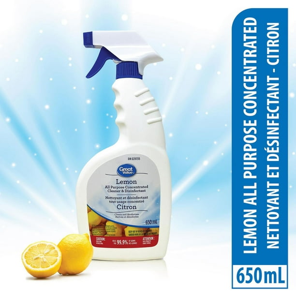 Nettoyant et désinfectant tout usage Great Value au parfum de citron 650ml