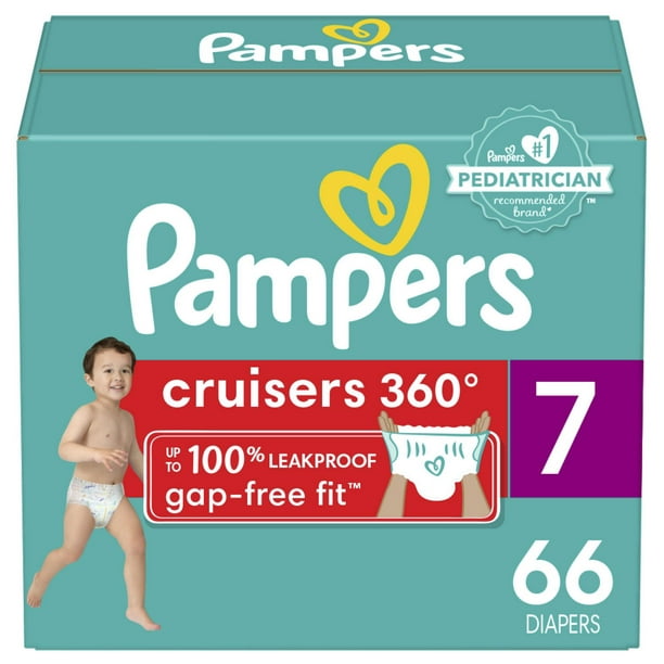 Couches Pampers Cruisers 360, SUPER ÉCONOMIQUE Taille 3-7, 66-132CT