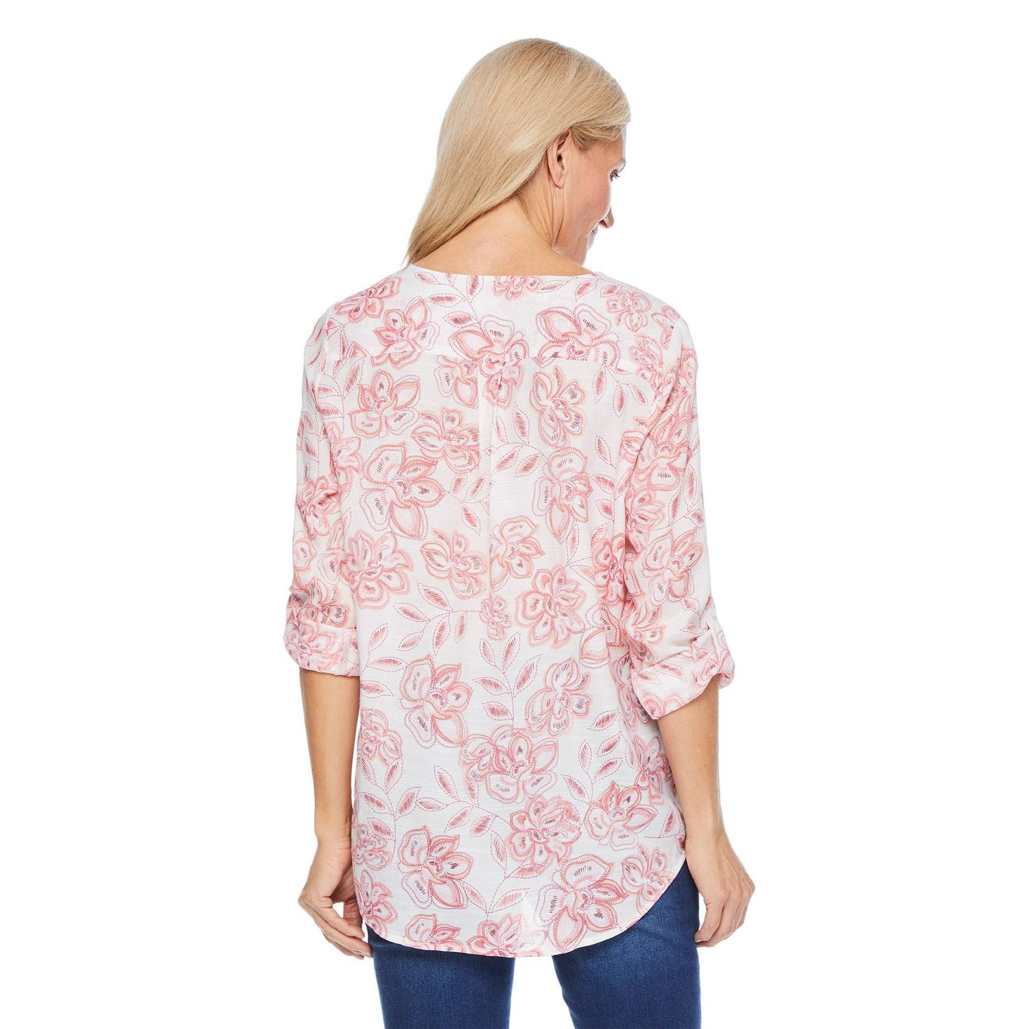 Iyla Women's Printed Roll-Cuff Top