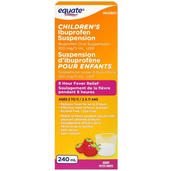 Equate Children's Ibuprofen Suspension, 230 mL, 100 mg/5 mL