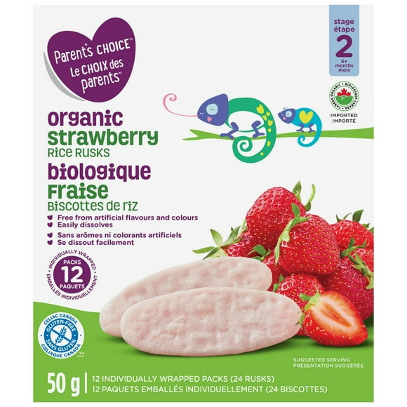 Biscottes de riz à la fraise biologiques Le Choix des parents