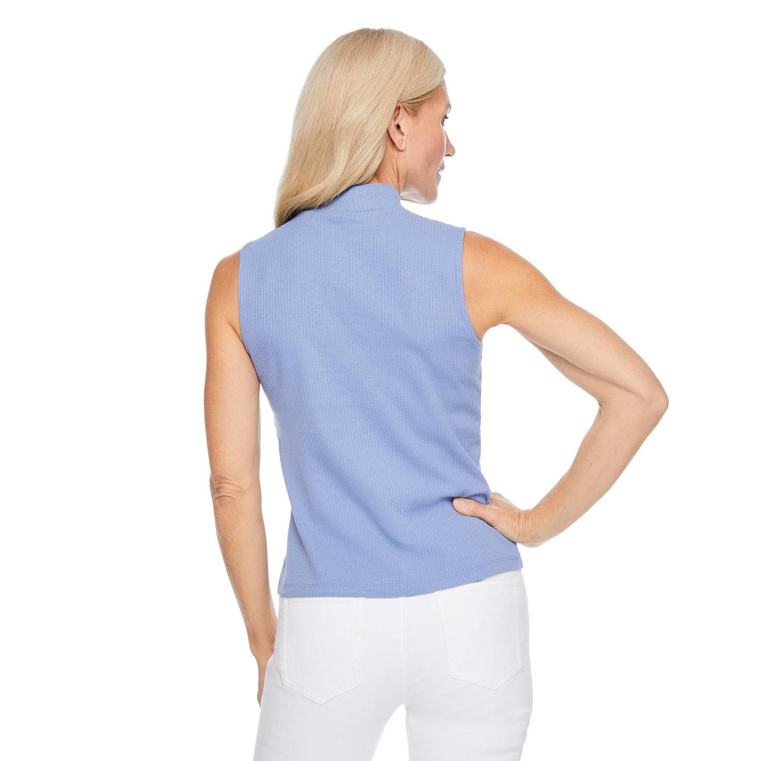 Iyla Women's Mock Neckline Rib Top, Sizes S-XXL