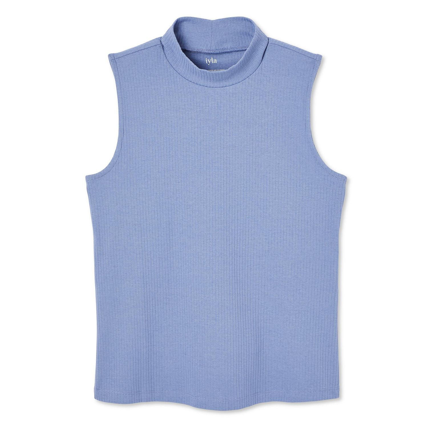 Iyla Women's Mock Neckline Rib Top, Sizes S-XXL