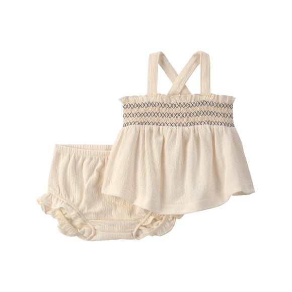 Carter's Child of Mine Baby Girl 2-Piece Short Set - Cream Gauze