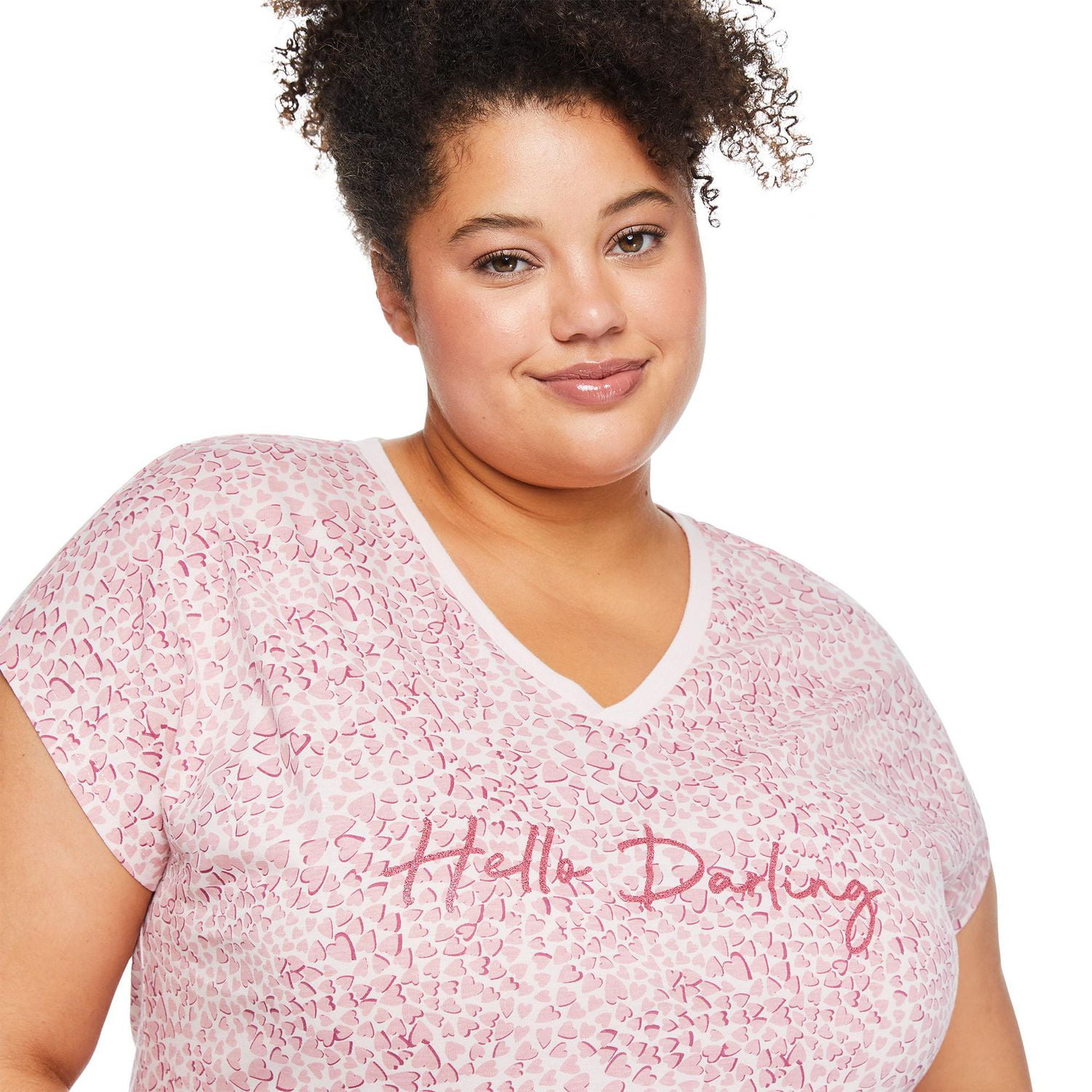 Chemise de nuit à encolure en V George Plus pour femmes