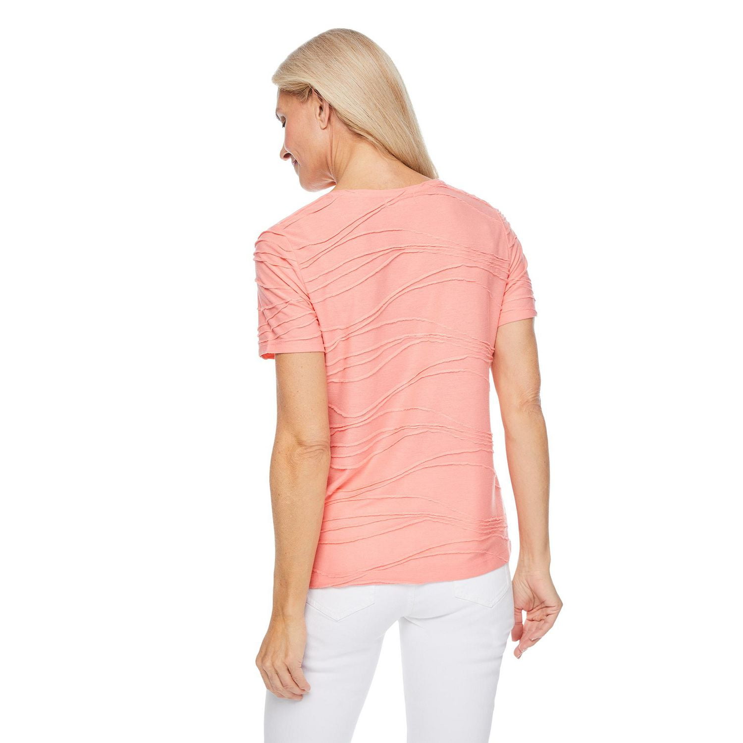 T-shirt à motif ondulé Iyla pour femmes Tailles P-TTG