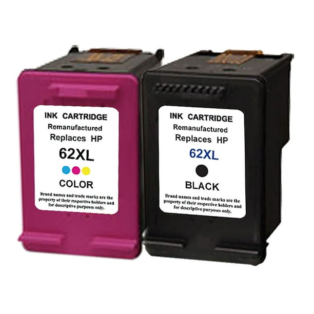 L-ink HP 62XL Ensemble de Cartouches à Jet d'encres Noir/Tricolore à  Rendement Élevé Compatibles (C2P05AN, C2P07AN, T0A52AN) 