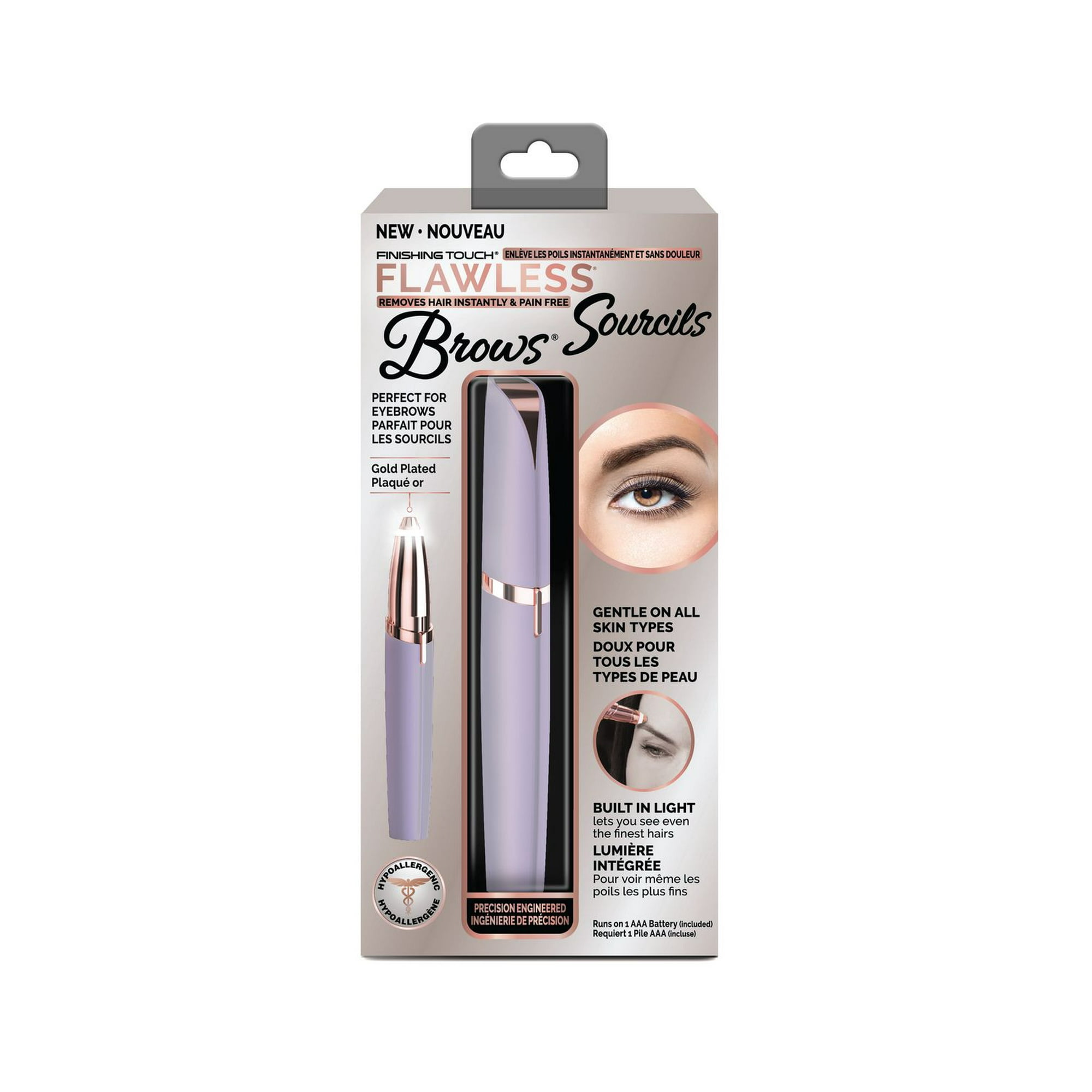 Finishing Touch Flawless Hair Remover for Eyebrows, Lavender, 1