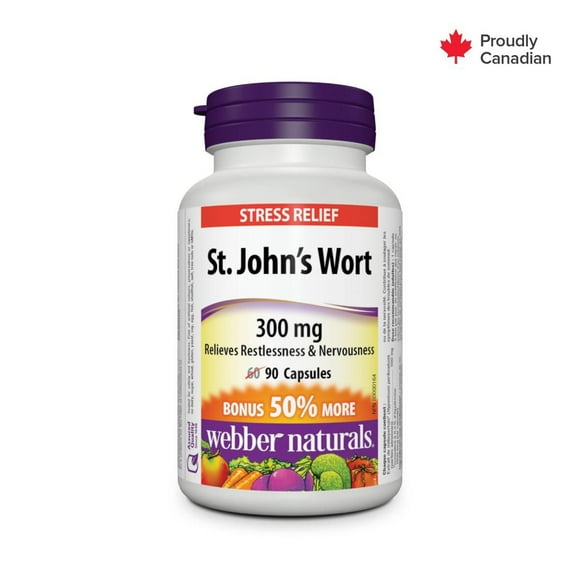 Webber Naturals® St.&nbsp;John’s Wort, 300 mg, 60 + 30 Capsules, BONUS!