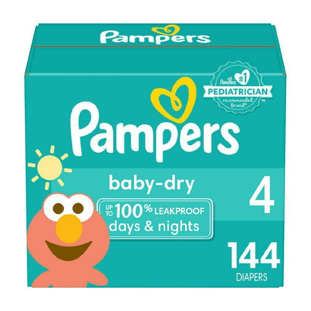 Couches Pampers Baby-Dry, SUPER ÉCONOMIQUE Taille 1-7, 84-198CT