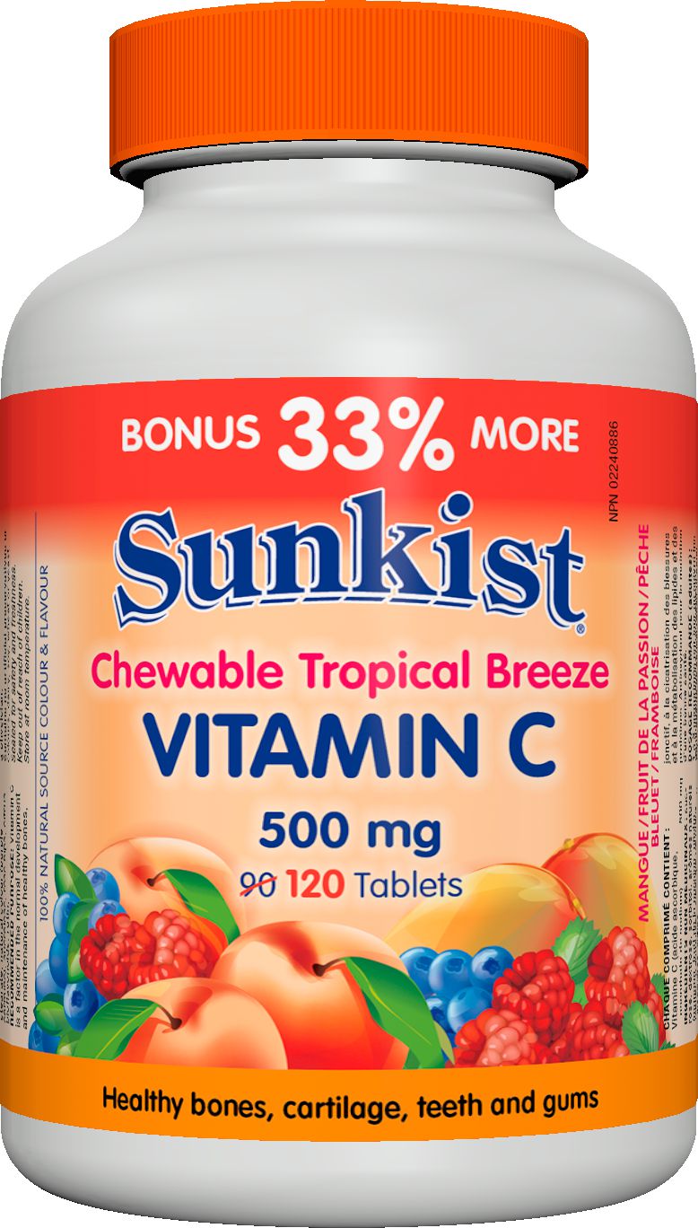 Sunkist® Vitamin C, Tropical Breeze, 500 mg Walmart Canada