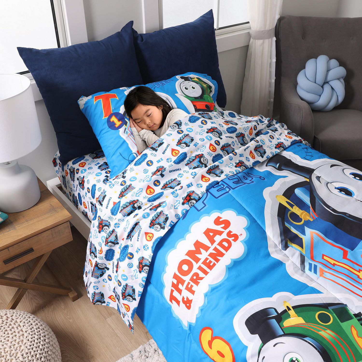 Nemcor Paw Patrol 3-Piece Toddler Reversible Comforter Set, Blue