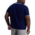 thumbnail image 2 of Haggar® Men's Big & Tall Short Sleeve Solid Popcorn Knit Sweater Polo, 2 of 4